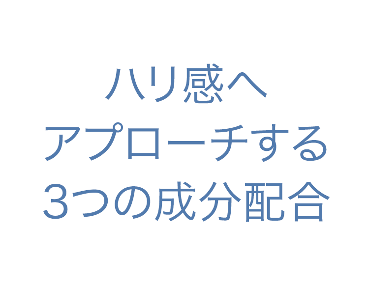 ハリ感へアプローチする<br>3つの成分配合